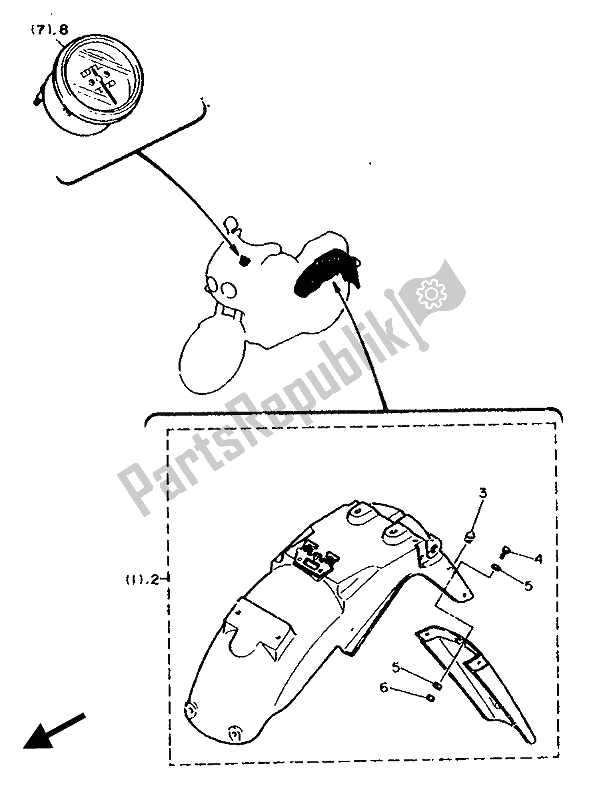 All parts for the Alternate (fender) of the Yamaha FZ 750R 1989