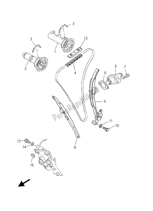 Tutte le parti per il Albero A Camme E Catena del Yamaha WR 450F 2003