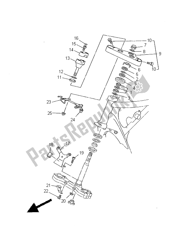 All parts for the Steering of the Yamaha XVS 650A Dragstar Classic 2000