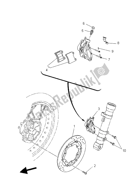 Alle onderdelen voor de Remklauw Voor van de Yamaha XT 660X 2006