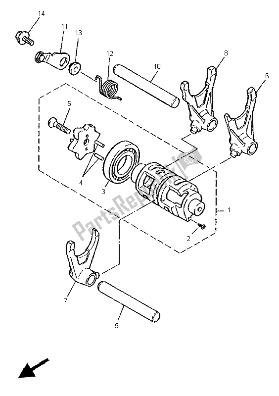 Tutte le parti per il Camma Cambio E Forcella del Yamaha XT 600E 1997