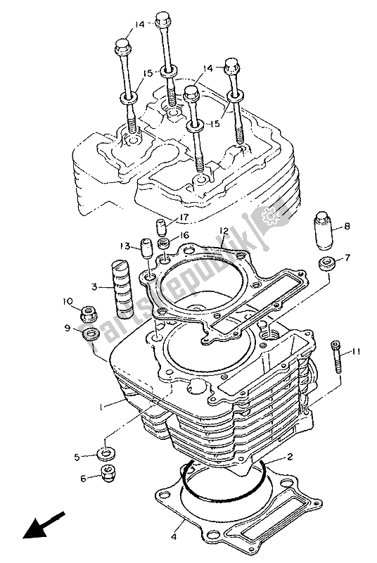 Todas las partes para Cilindro de Yamaha XT 600E 1993