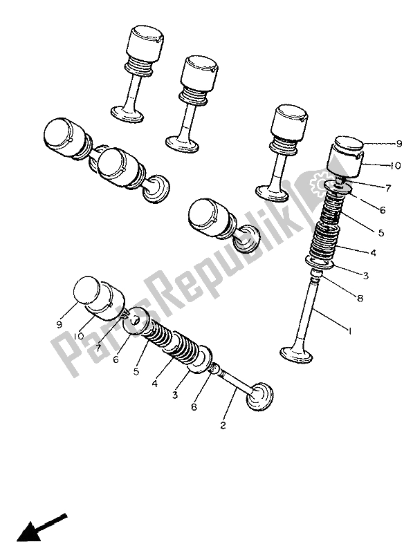 Toutes les pièces pour le Soupape du Yamaha FJ 1200 1990