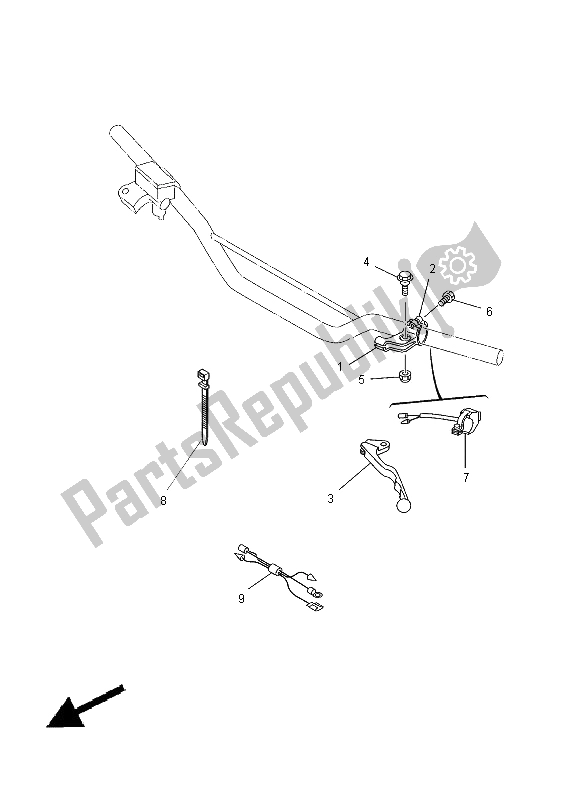 All parts for the Handle Switch & Lever of the Yamaha YZ 80 SW LW 2000