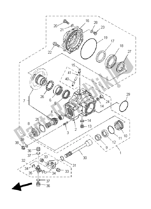 All parts for the Drive Shaft of the Yamaha YFM 350 Grizzly 2X4 2010