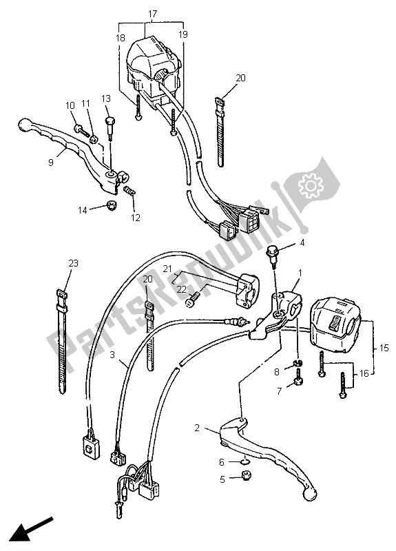 Toutes les pièces pour le Interrupteur Et Levier De Poignée du Yamaha XV 535 S Virago 1996