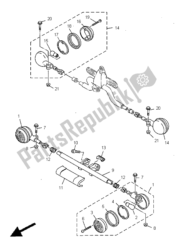 All parts for the Flasher Light of the Yamaha XVS 650A Dragstar Classic 1998