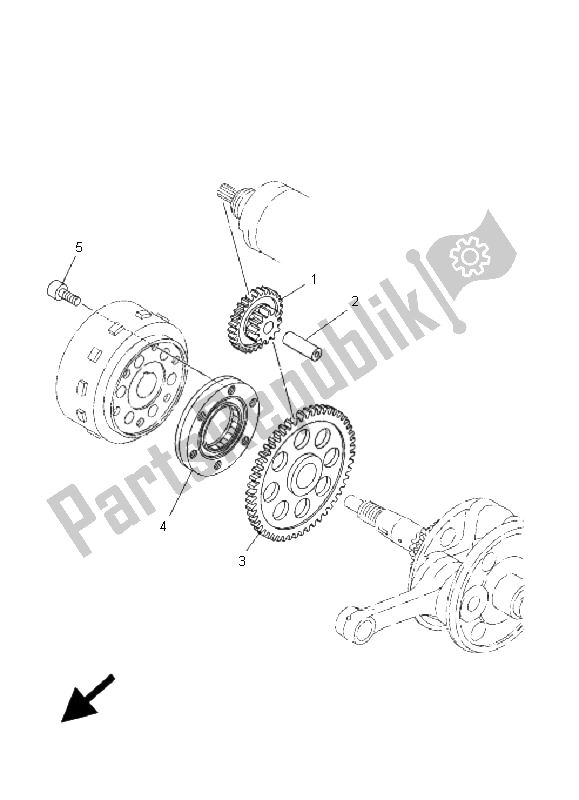 All parts for the Starter of the Yamaha YP 400A Majesty 2008