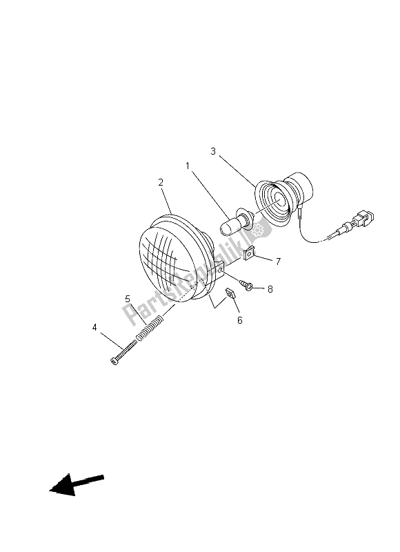 All parts for the Headlight of the Yamaha YFM 450 FWA Grizzly 4X4 2014