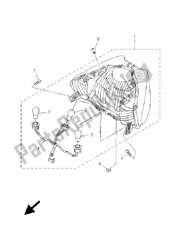 All parts for the Taillight of the Yamaha XP 500 T MAX 2009