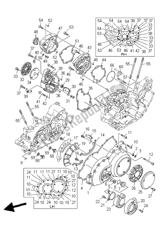 Todas las partes para Tapa Del Cárter 1 de Yamaha XV 1900A Midnighst Star 2009