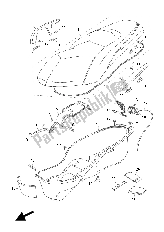 Wszystkie części do Siedzenie Yamaha YP 125R X MAX 2008