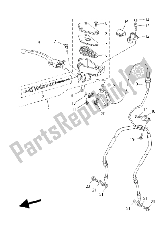 Wszystkie części do Przedni Cylinder G?ówny Yamaha MT 01 1670 2008