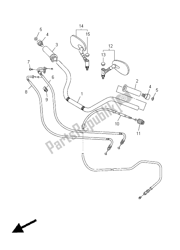 Todas as partes de Manivela E Cabo De Direção do Yamaha XVS 950A 2012