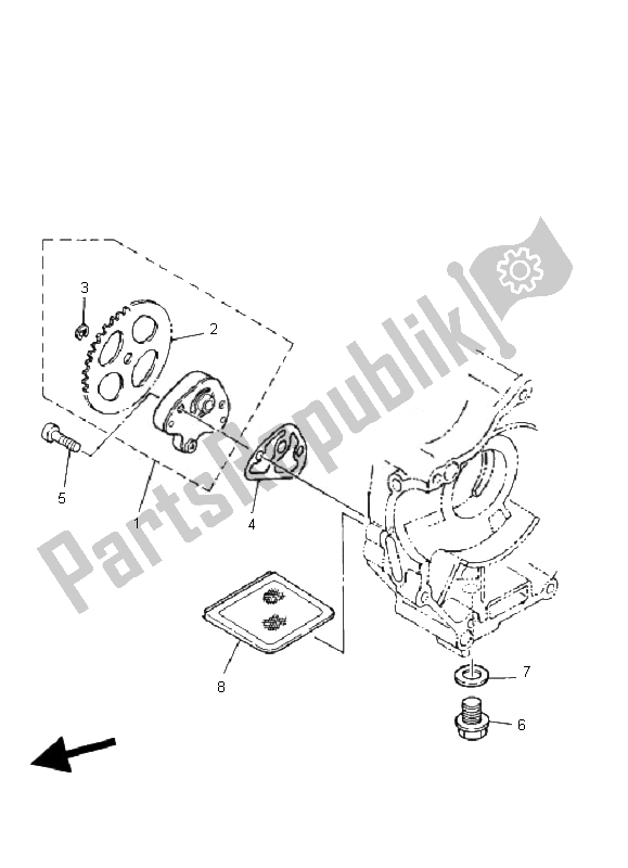 All parts for the Oil Pump of the Yamaha YFM 50R 2007