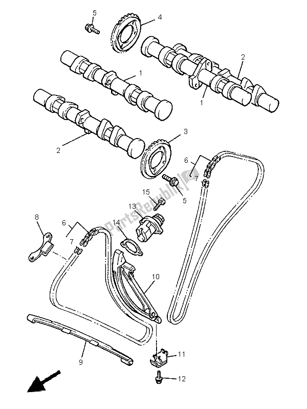 All parts for the Camshaft & Chain of the Yamaha XVZ 1300A Royalstar 1999