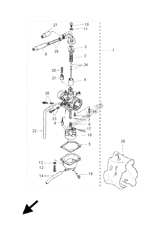 All parts for the Carburetor of the Yamaha CS 50 RS BWS Next Generation 2005