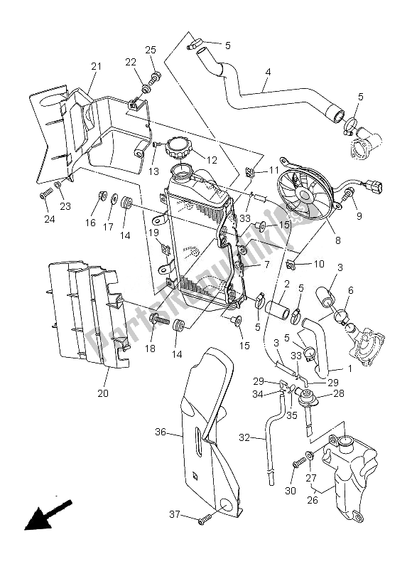 Todas las partes para Radiador Y Manguera de Yamaha WR 250R 2013