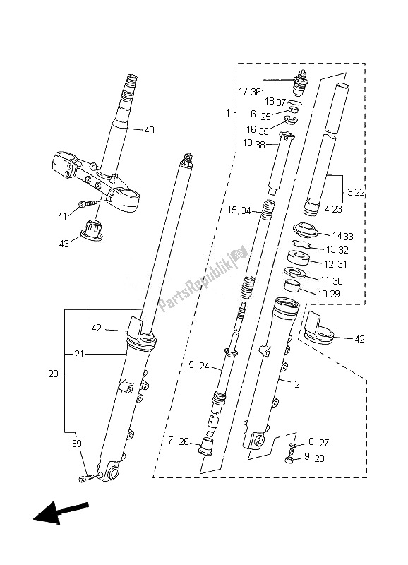 Tutte le parti per il Forcella Anteriore del Yamaha XJR 1300 2007