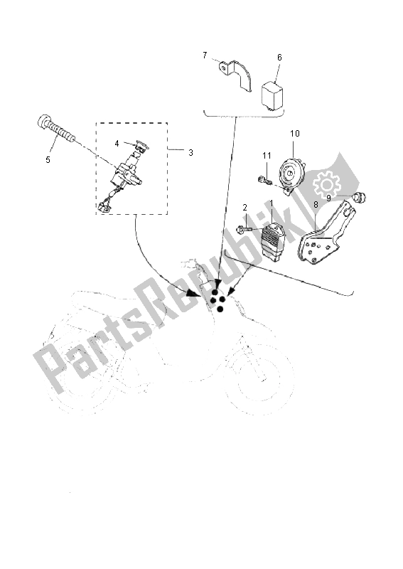 All parts for the Electrical 1 of the Yamaha CW 50N 2011