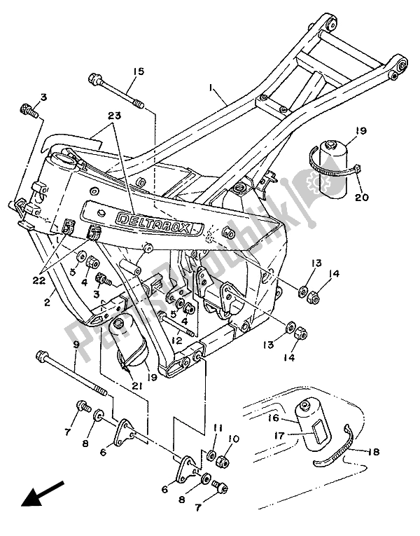 Toutes les pièces pour le Cadre du Yamaha TZ 250 1989