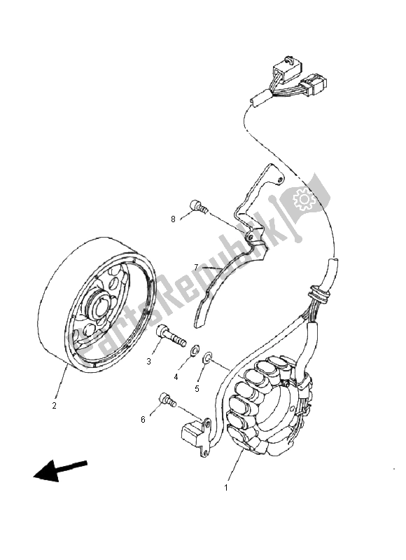 All parts for the Generator of the Yamaha YFM 350 FW Wolverine 4X4 2001