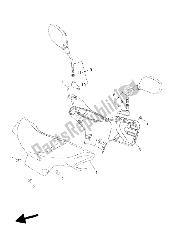 Todas las partes para Carenado 1 de Yamaha YN 50F T4 Neos 2011