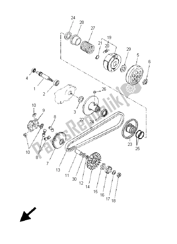 Todas as partes de Embreagem do Yamaha EW 50 Slider 2006