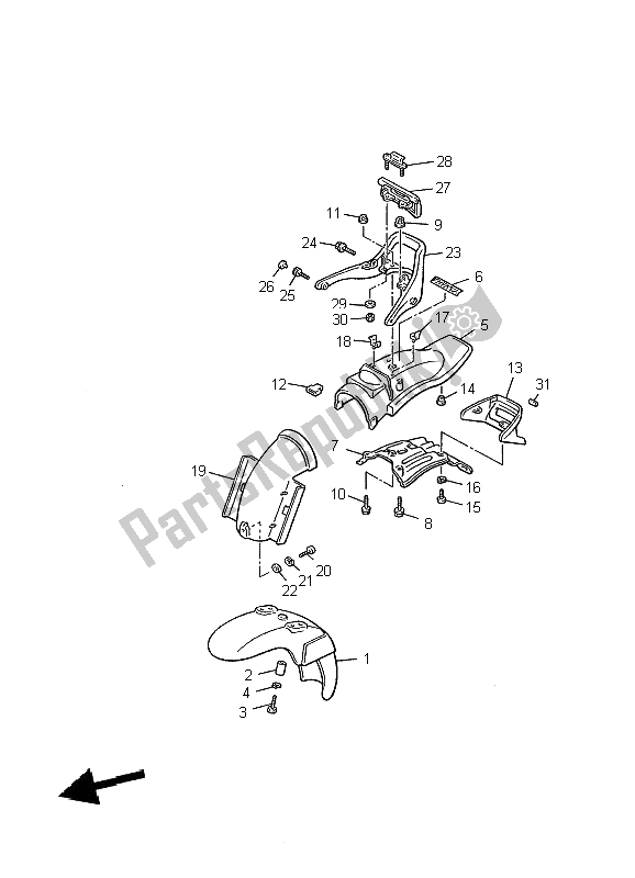 All parts for the Fender of the Yamaha V MAX 12 1200 2002