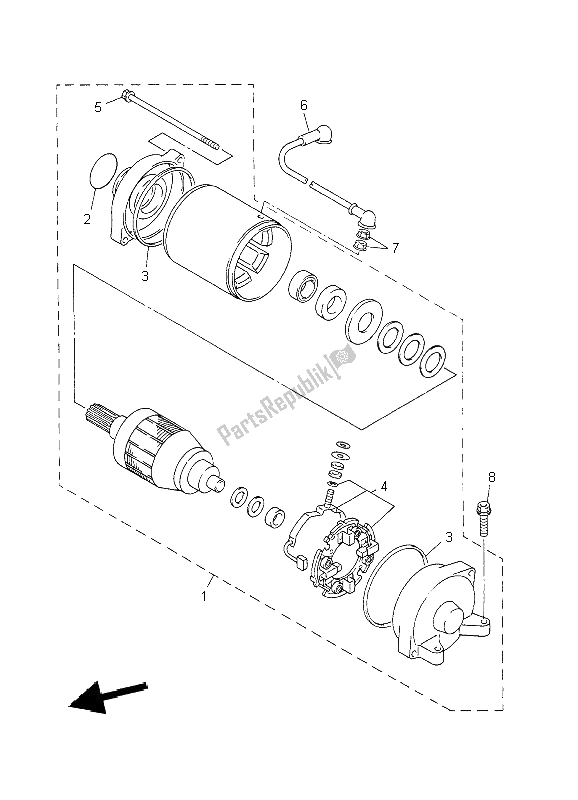 All parts for the Starting Motor of the Yamaha FZS 1000 Fazer 2002