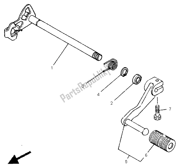 All parts for the Shifter of the Yamaha TDR 125 1995