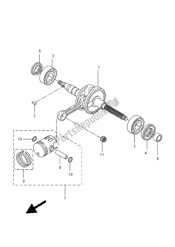 All parts for the Crankshaft & Piston of the Yamaha NS 50 2013