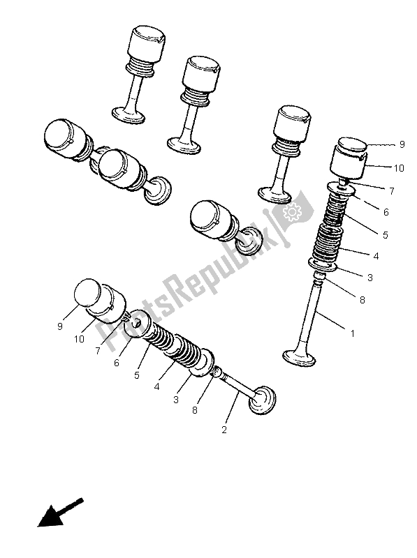 Alle onderdelen voor de Klep van de Yamaha XJ 900S Diversion 1997