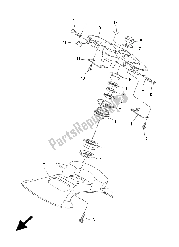 Toutes les pièces pour le Pilotage du Yamaha FJR 1300 2001