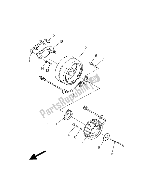 All parts for the Generator of the Yamaha V MAX 12 1200 2002