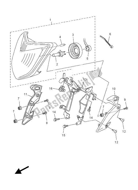 Tutte le parti per il Faro del Yamaha FZ1 NA 1000 2012