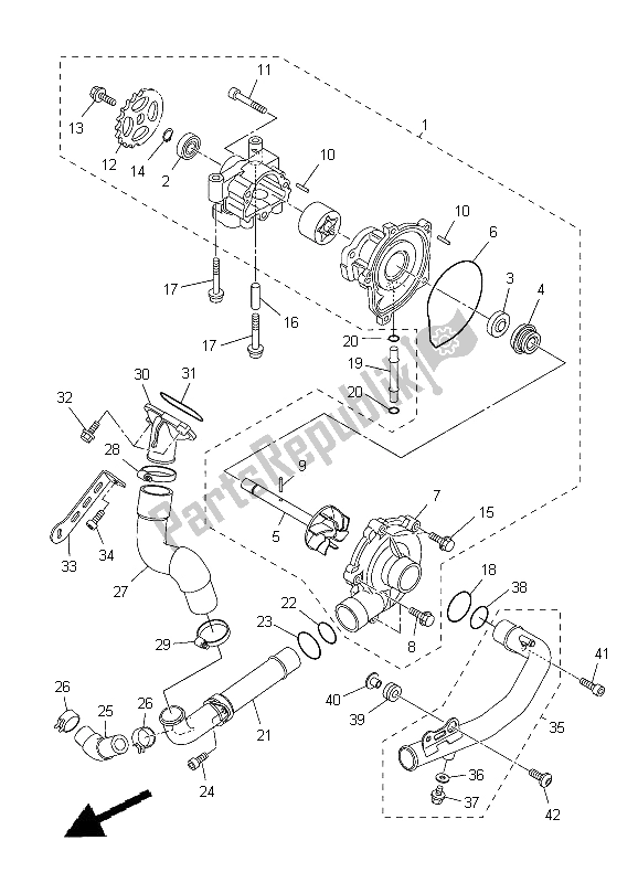 Toutes les pièces pour le Pompe à Eau du Yamaha YZF R1 1000 2012