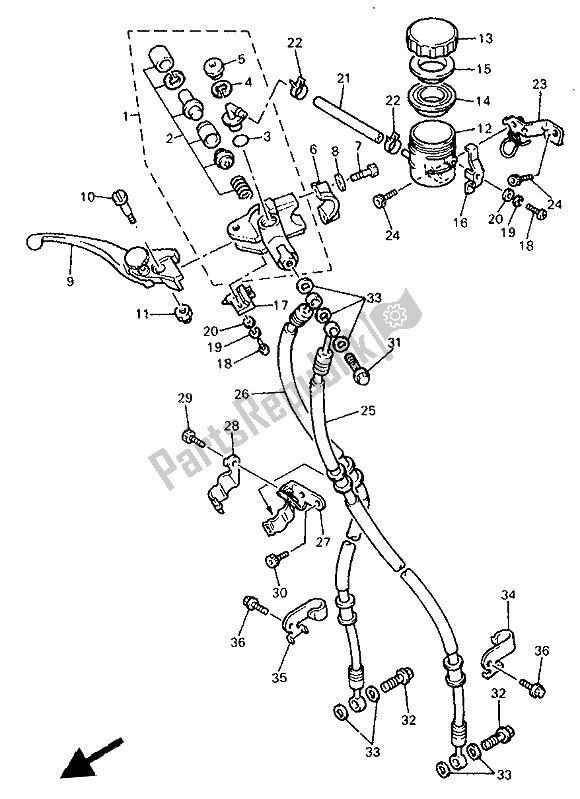 Todas las partes para Cilindro Maestro Delantero de Yamaha YZF 750R 1993