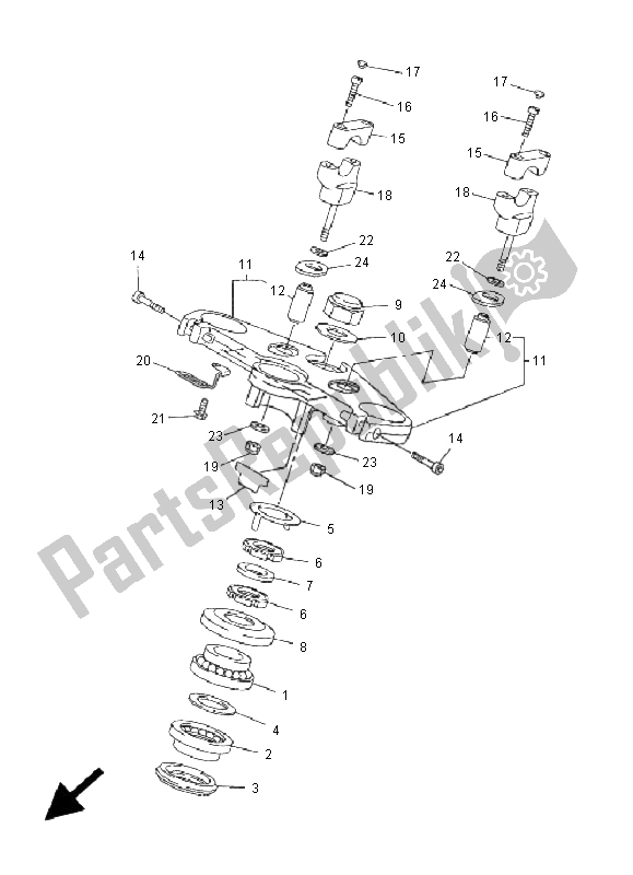 All parts for the Steering of the Yamaha FZS 1000 Fazer 2001