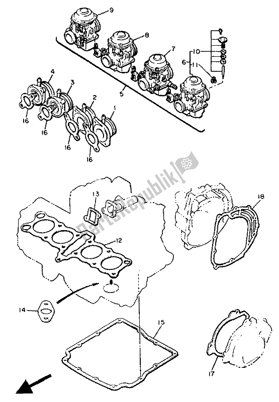 All parts for the Alternate (engine) of the Yamaha XJ 600 1991