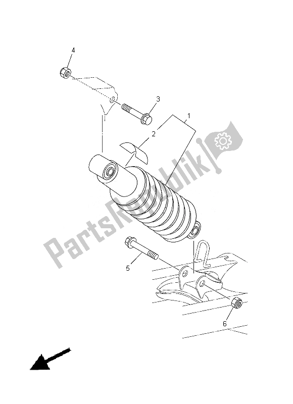 Toutes les pièces pour le Suspension Arrière du Yamaha YFM 250R Raptor 2013