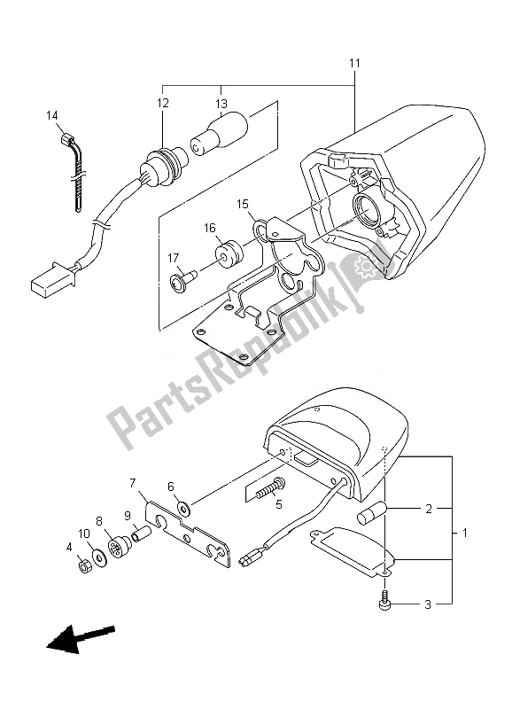 Toutes les pièces pour le Feu Arrière du Yamaha XJ6S Diversion 600 2010