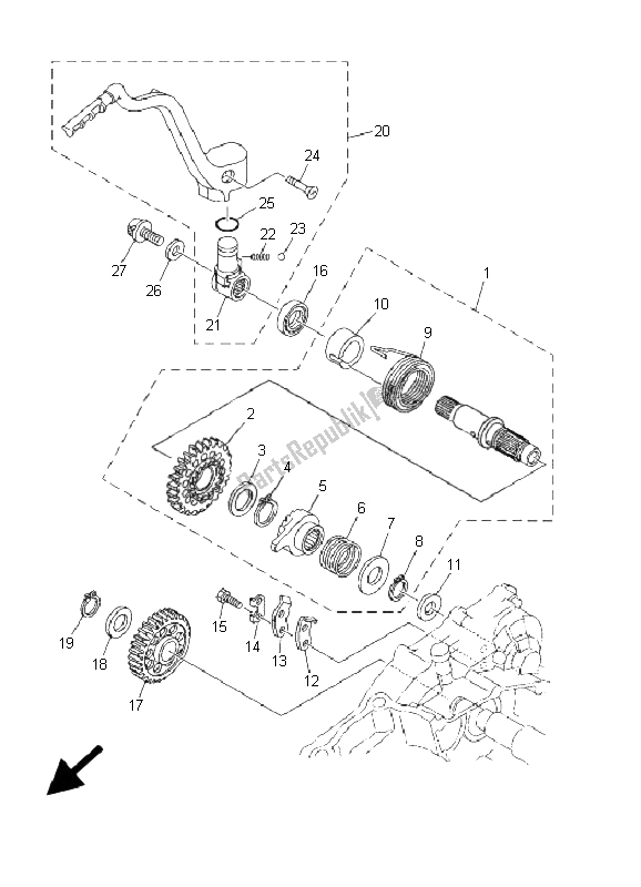 Toutes les pièces pour le Entrée du Yamaha YZ 250F 2001