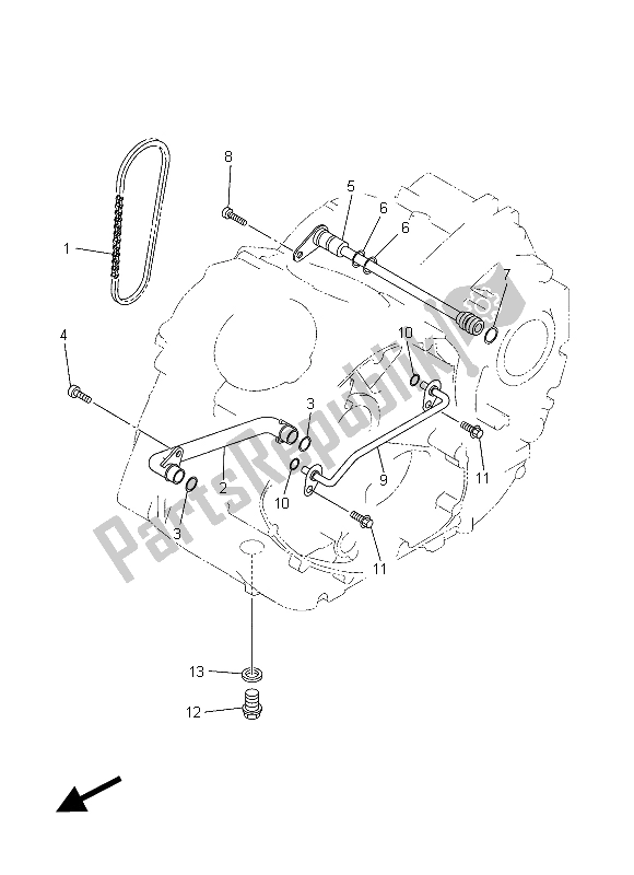 All parts for the Oil Pump of the Yamaha XVS 1300 CU 2015