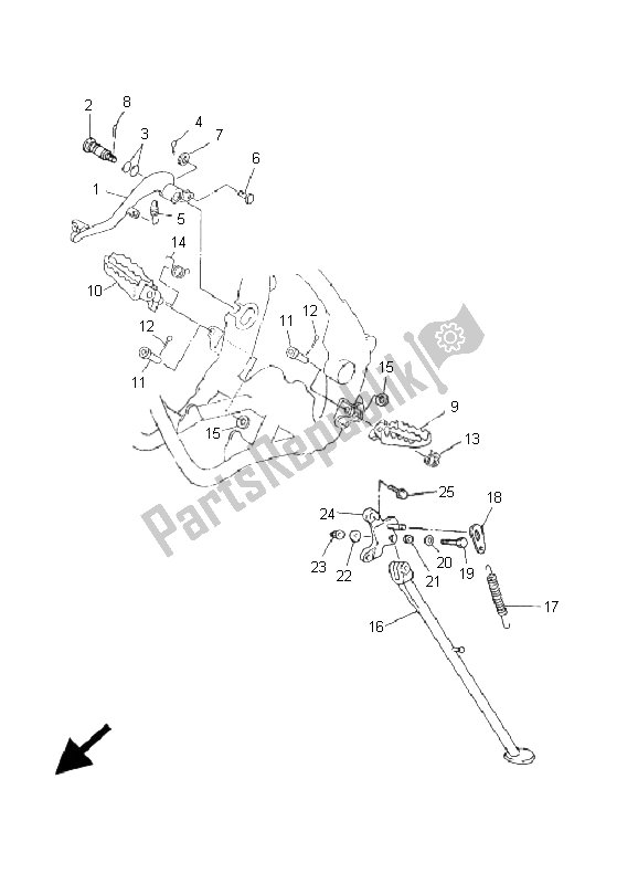 Wszystkie części do Podstawka I Podnó? Ek Yamaha WR 426F 400F 2001