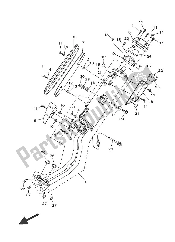 Tutte le parti per il Scarico del Yamaha XP 500A 2016