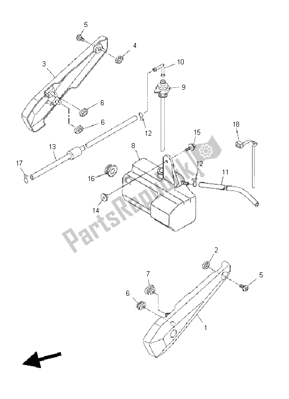 All parts for the Side Cover of the Yamaha FZ8 N 800 2011