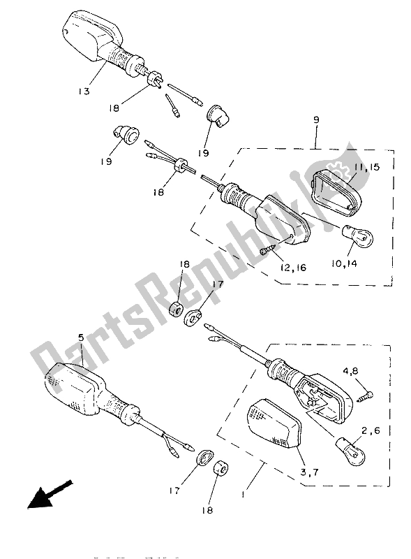 Tutte le parti per il Luce Lampeggiante del Yamaha YSR 80 1988