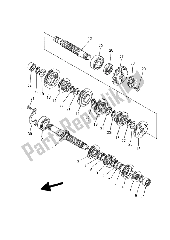 Toutes les pièces pour le Transmission du Yamaha YFS 200 Blaster 2000