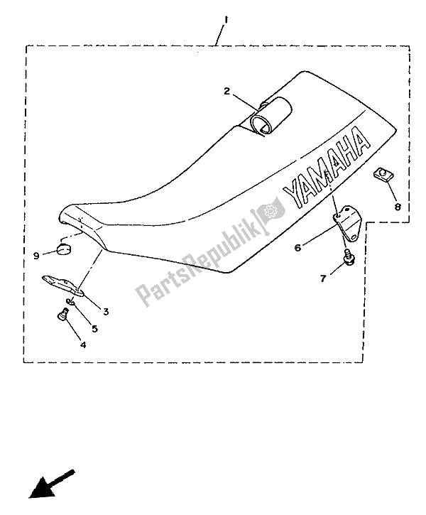 All parts for the Seat of the Yamaha YZ 250 LC 1991